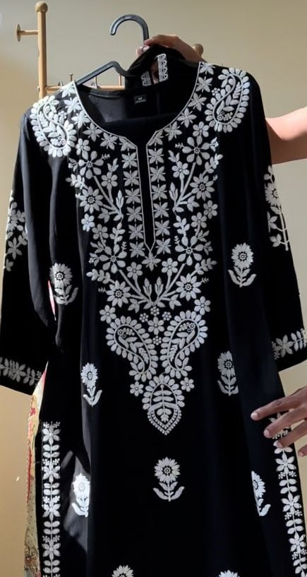 Black Chikankari