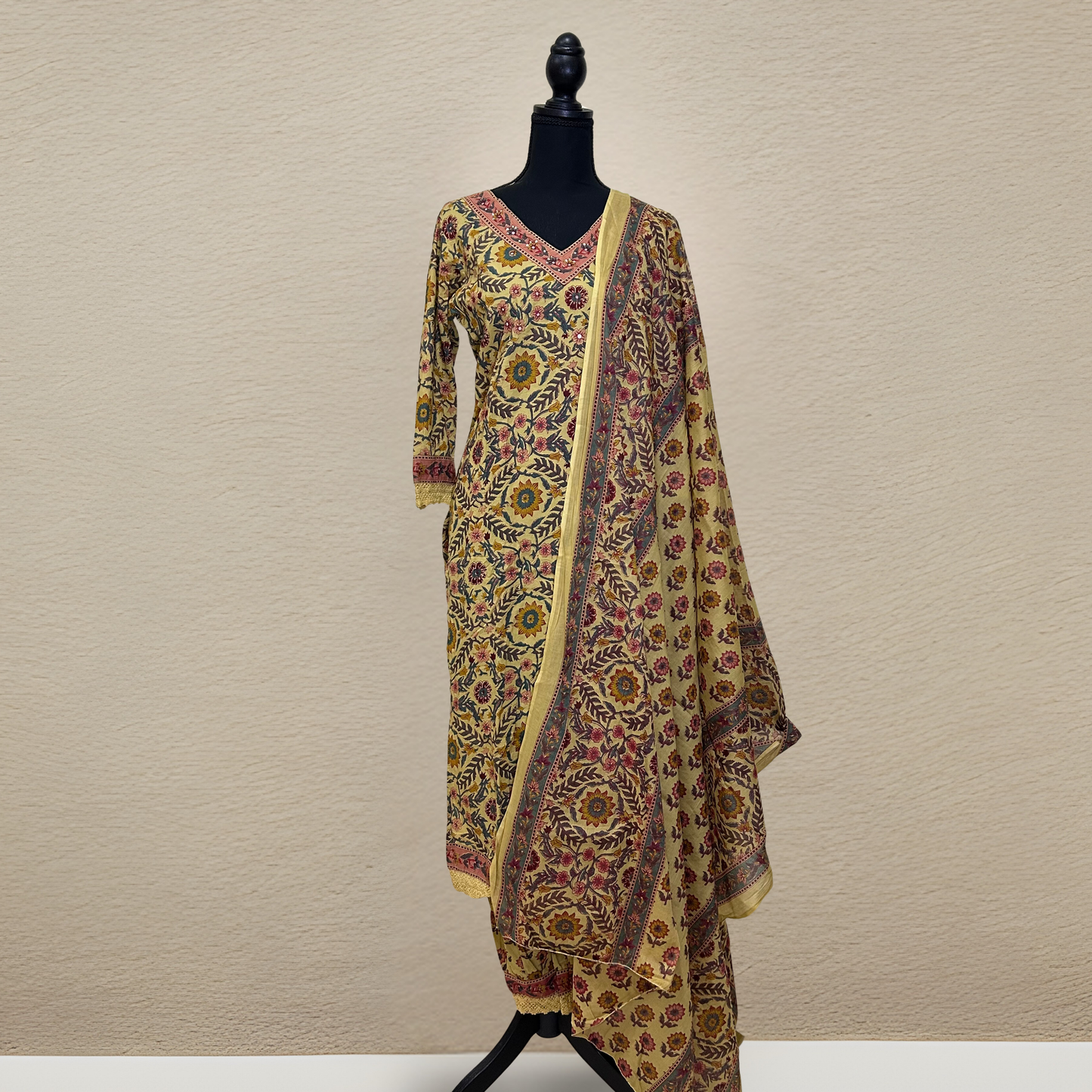 Yellow floral Kurthi