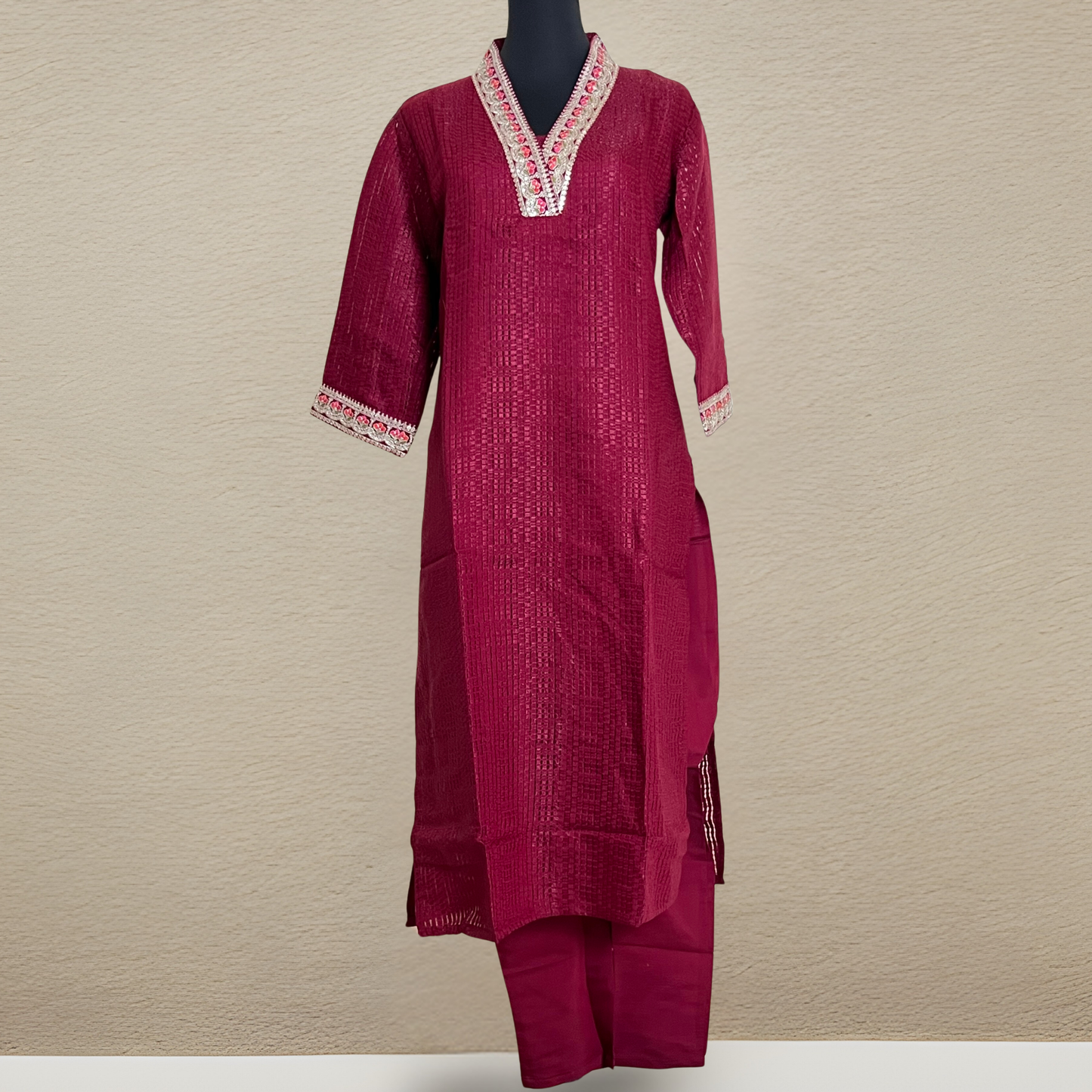 Roman Silk Salwar with Organza Dupatta