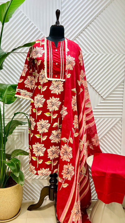 Evergreen Red florals