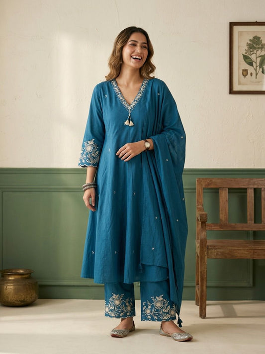 Masakali Slub Cotton Farsi Set