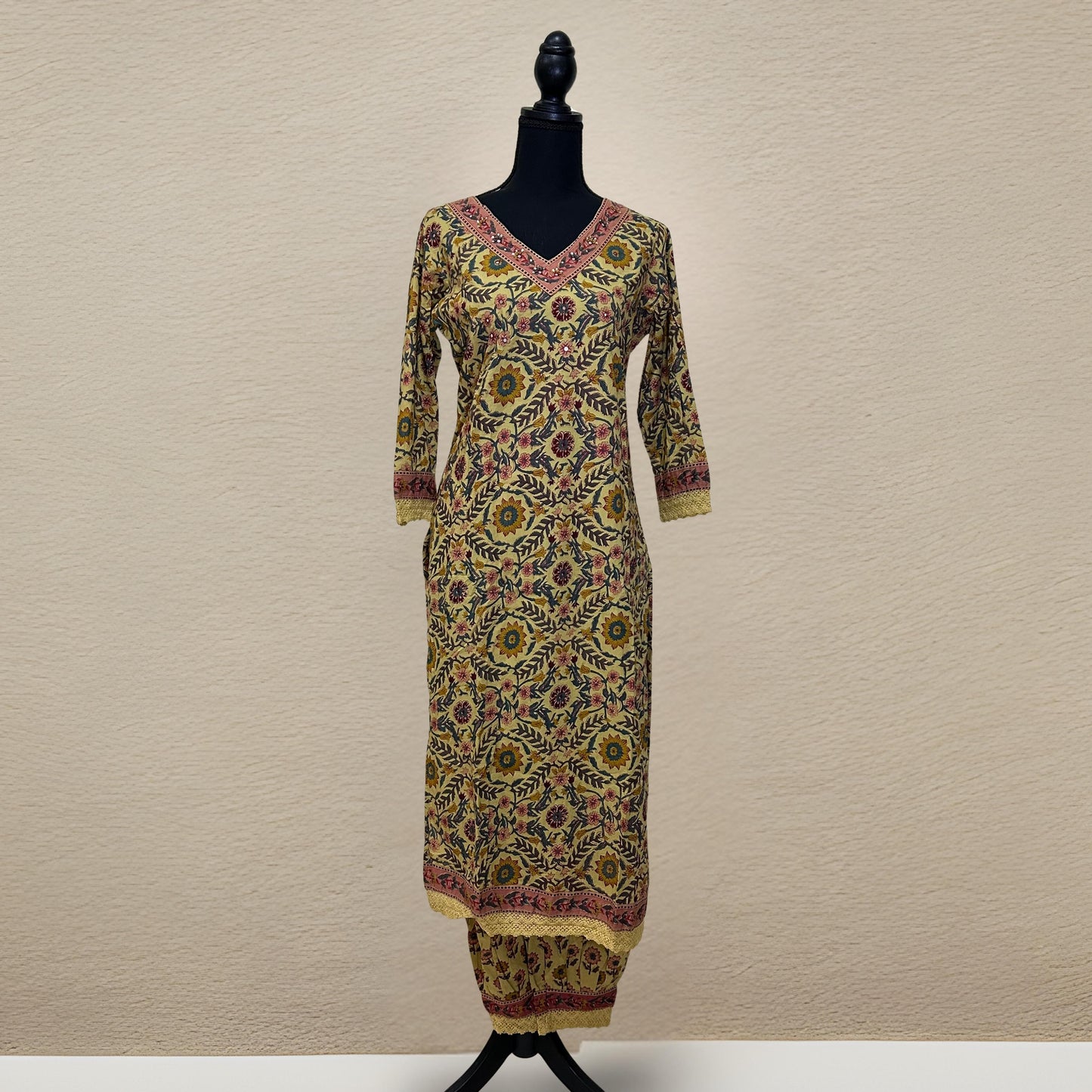 Yellow floral Kurthi